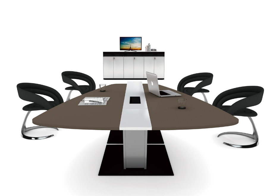 会议室椅子，黑色皮革座椅配金属框架，现代商务风格，舒适耐用